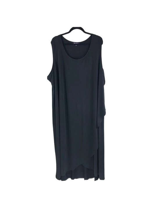 Roaman's Dresses & Skirts - Roamans Maxi Dress Sleeveless Draped Scoop Neck Stretch Black Size 28W